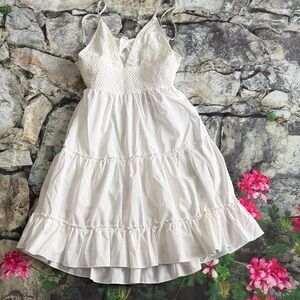 White Lace Tiered Dress